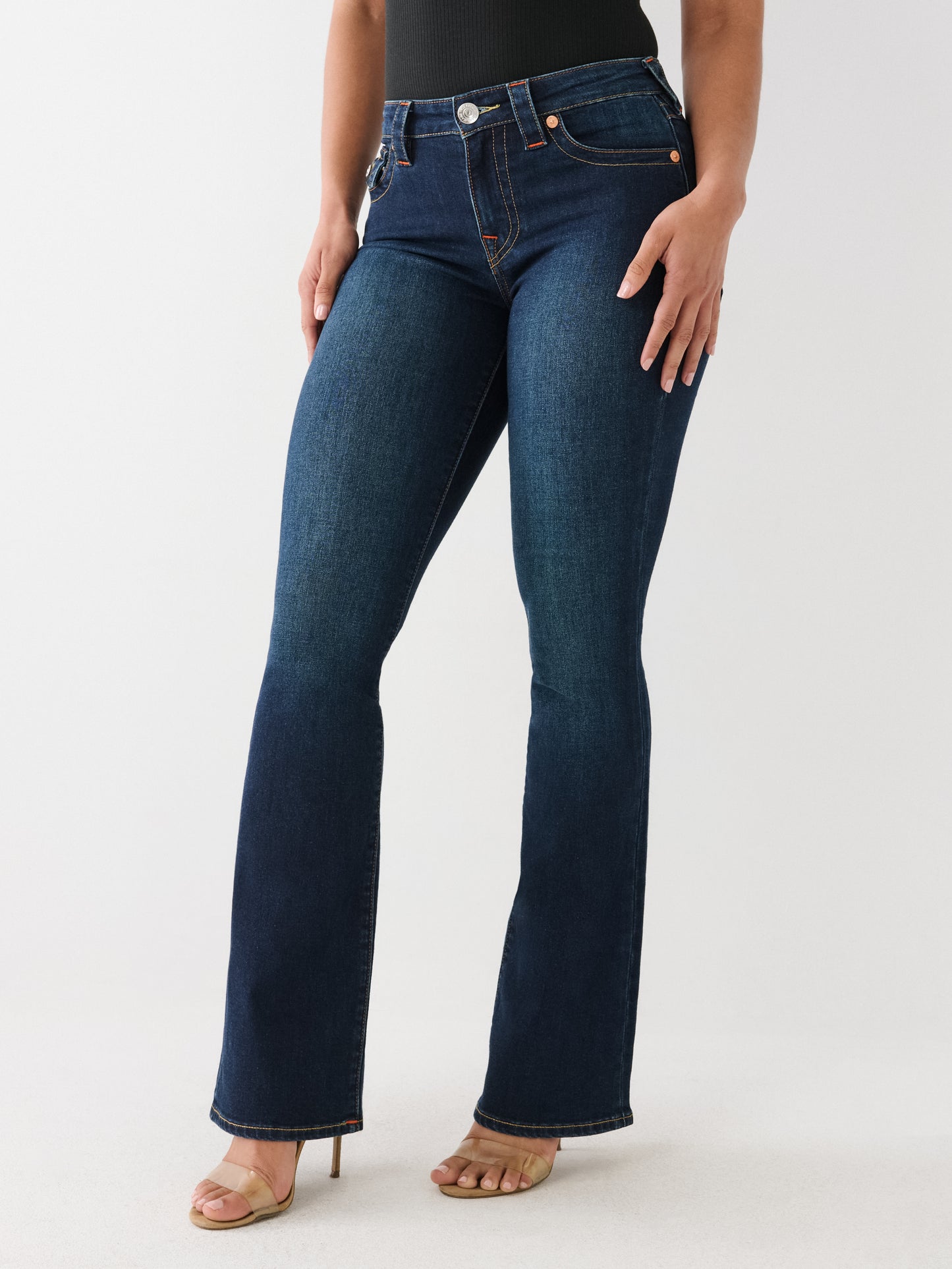 True Religion - Becca Mid Rise Boot Cut Flap