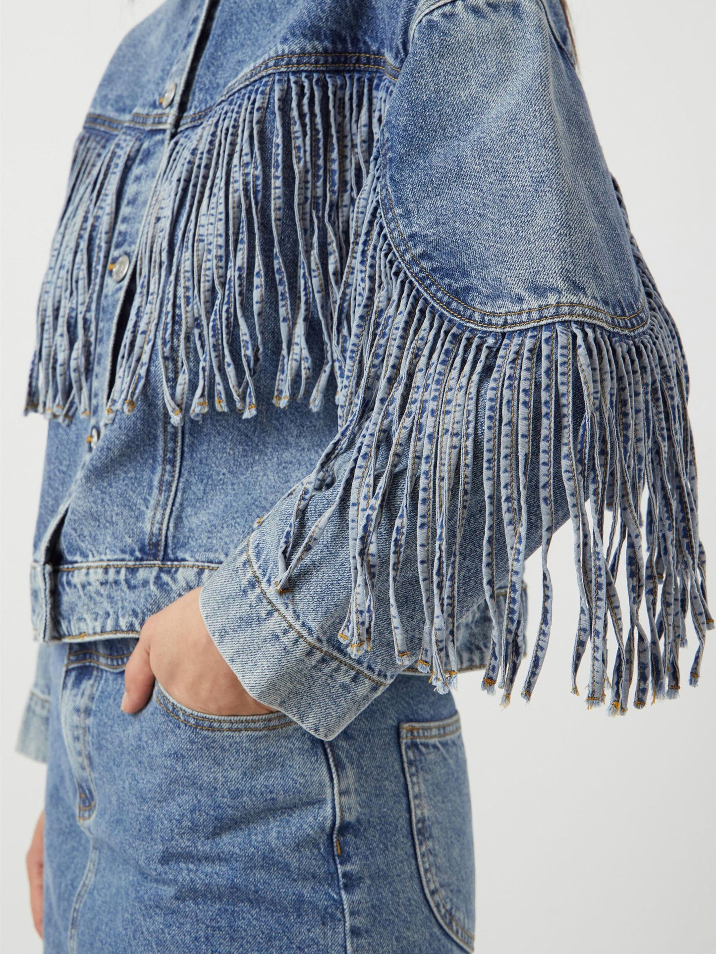 YAS - Yasaiko Denim Fringe Jacket