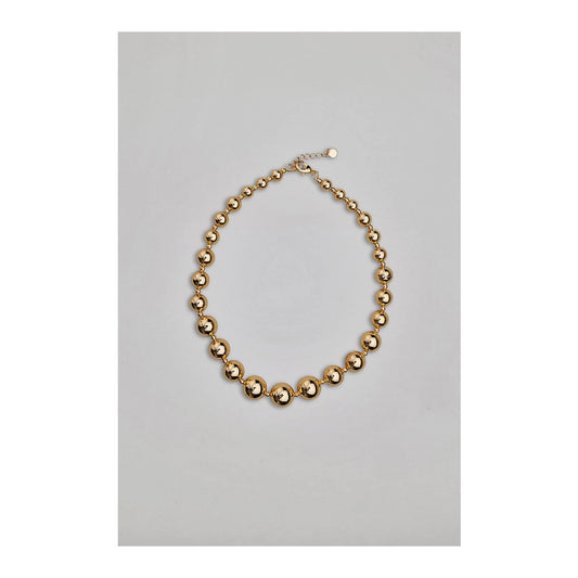 Bow 19 - Bead Necklace Gold Big