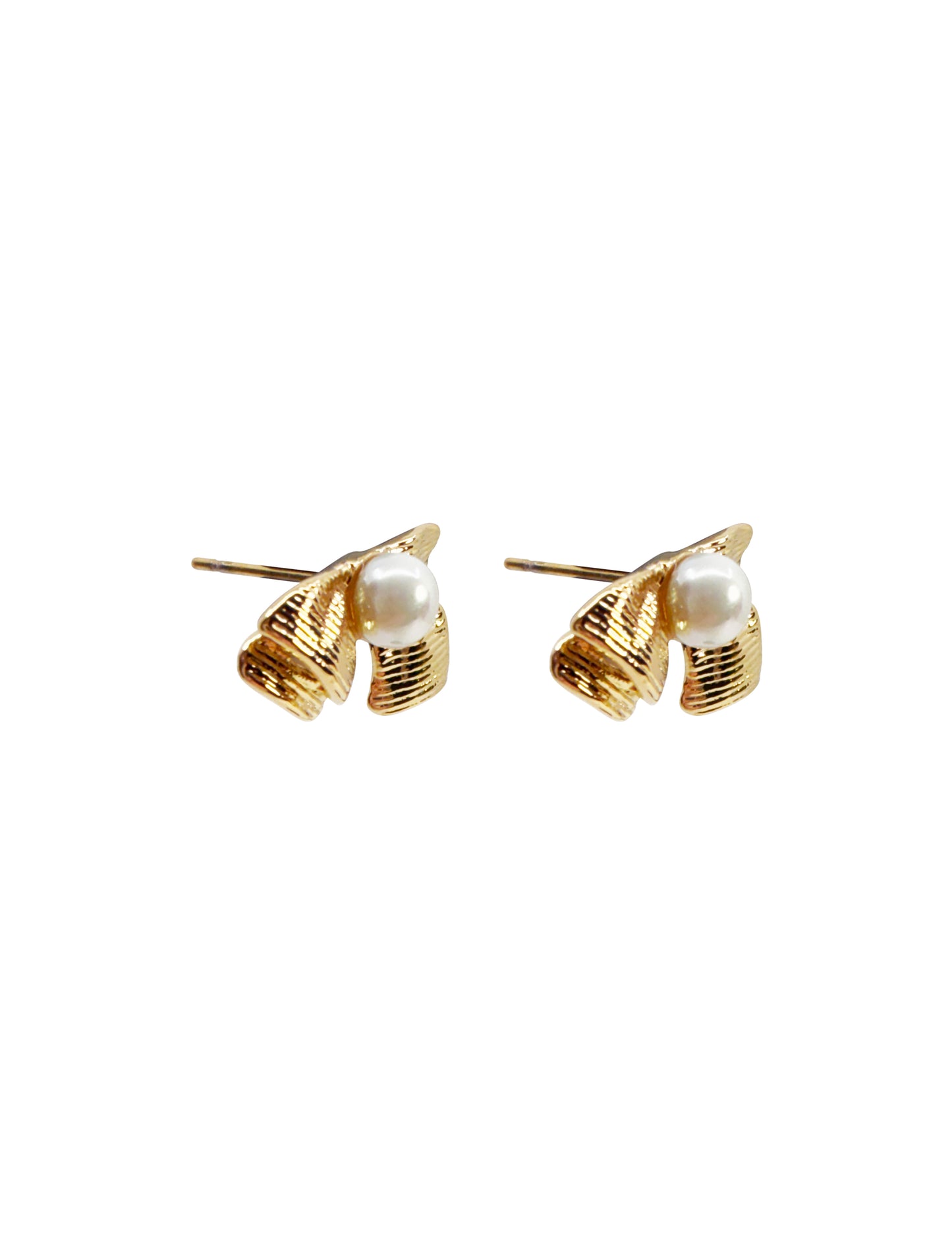 Pipol - Bowy Pearl Stud Earring Gold