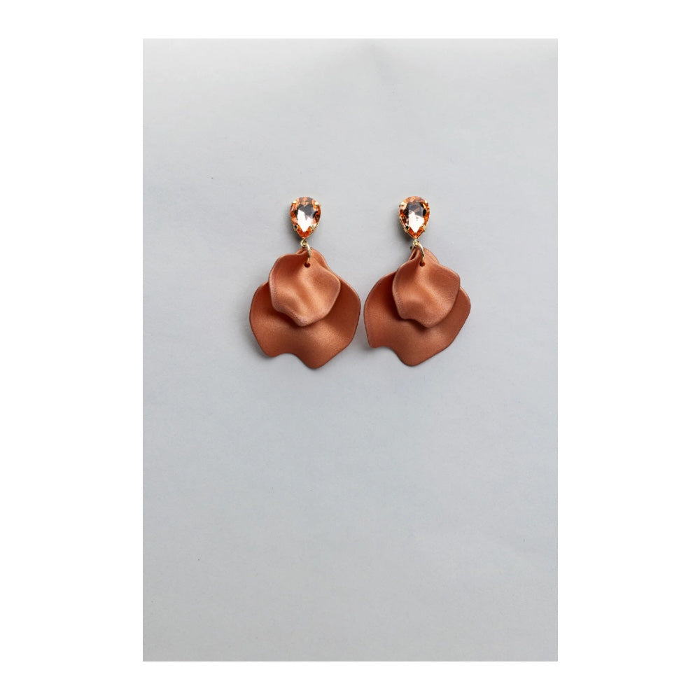 Bow 19 - Leaf Earring Brown Dream cz