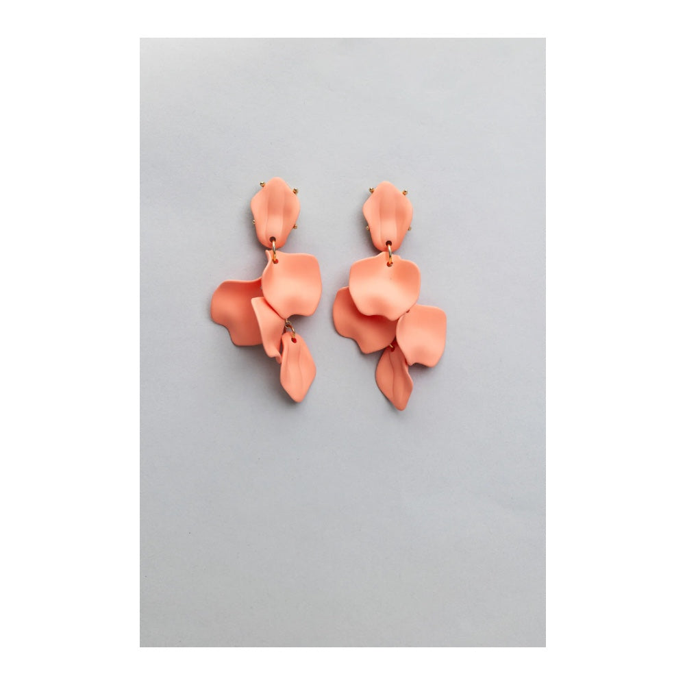 Bow 19 - Leaf Earrings Coral