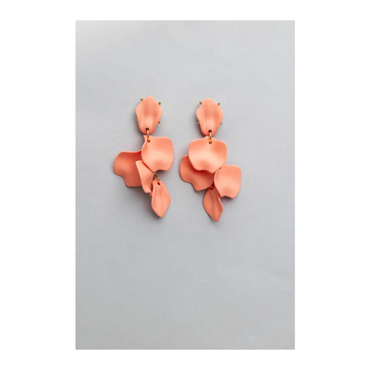 Bow 19 - Leaf Earrings Coral
