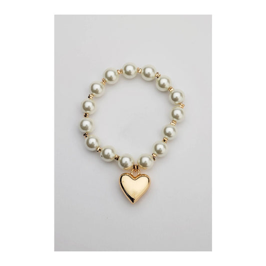 Bow 19 - Pearl Bracelet Gold Heart