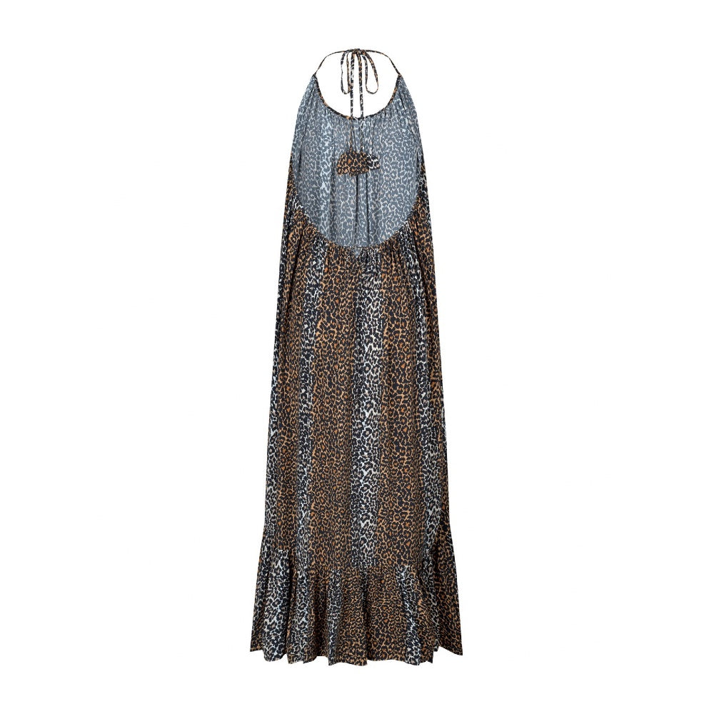 Notes du Nord - Taylor halterneck dress leopard