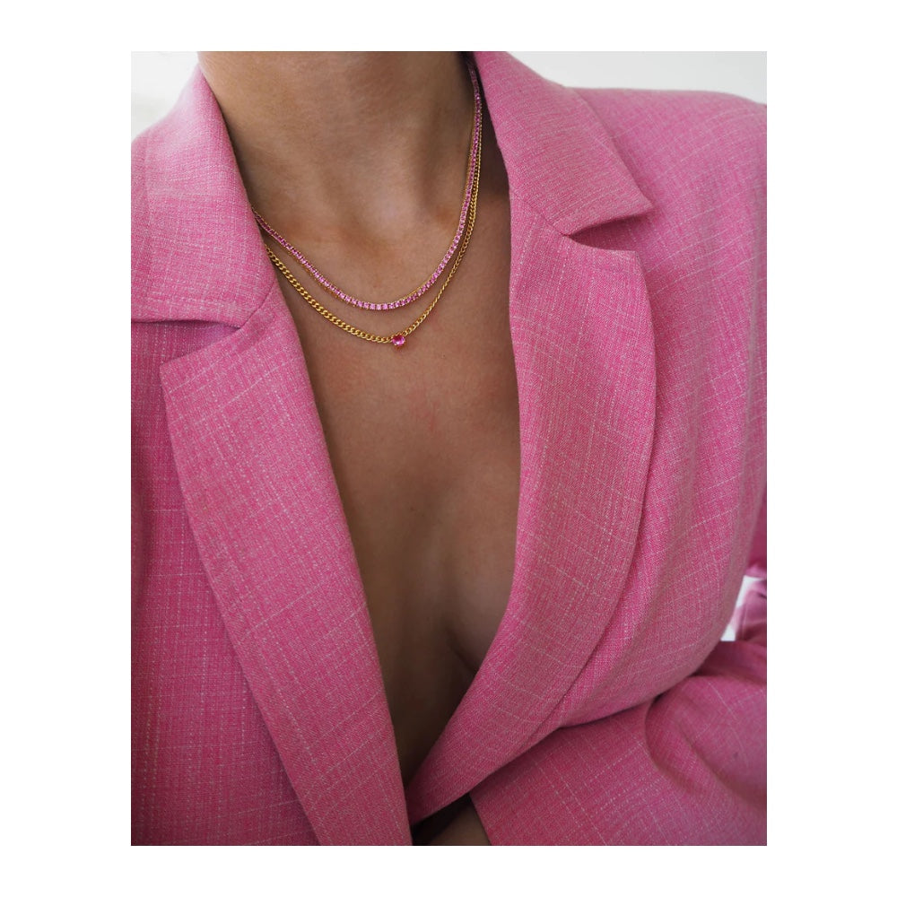 Luv Aj - Bardot stud necklace pink