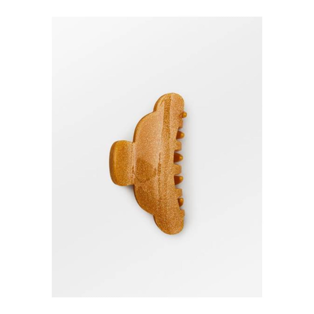 Orange glittrig hårklämma