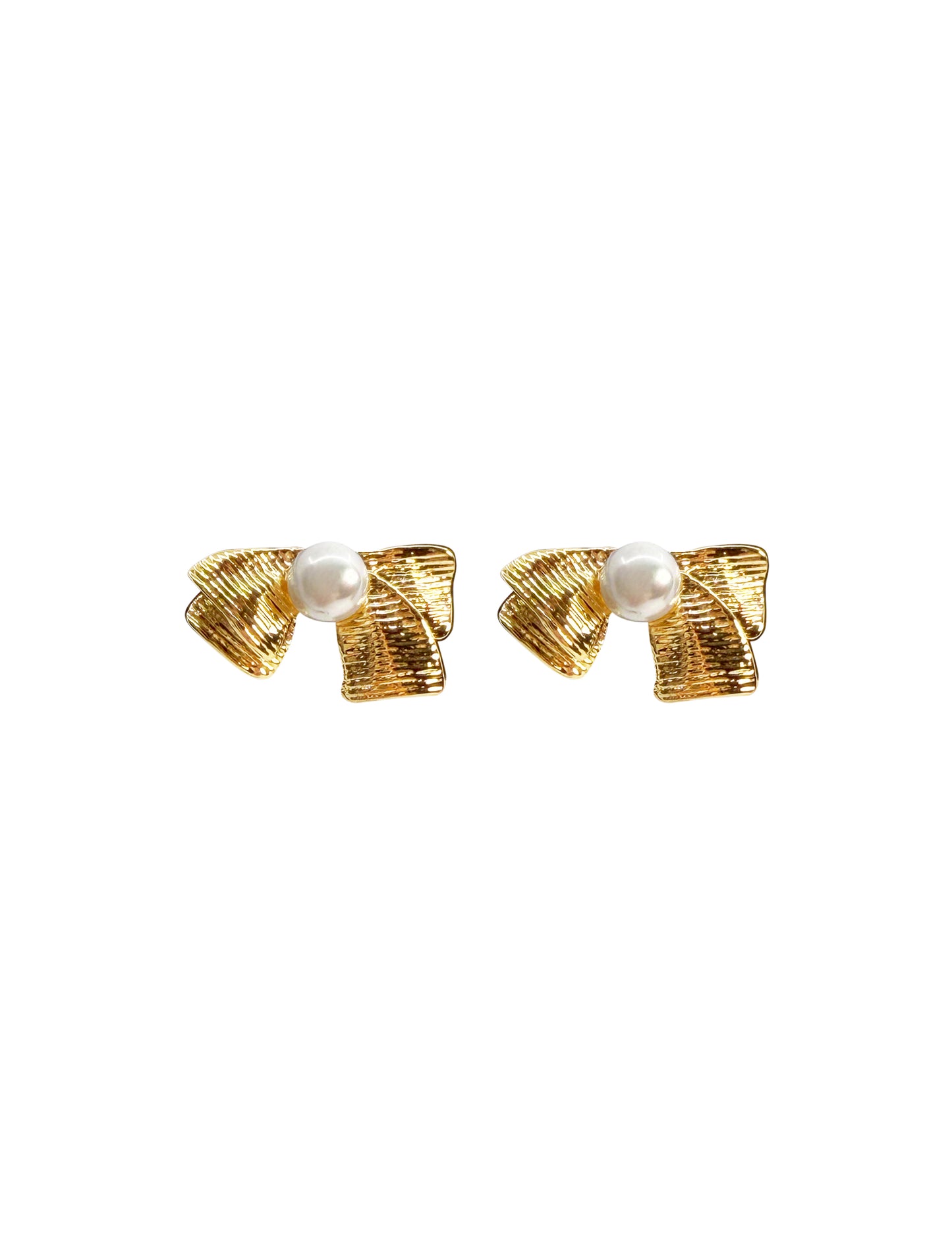 Pipol - Bowy Pearl Stud Earring Gold