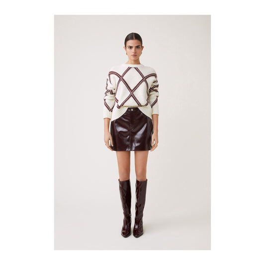 Suncoo - Fabie Burgundy Short Skirt