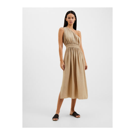 Beige one shoulder klänning från French connection