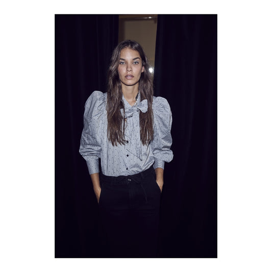 Co´couture - Stripe Dot Bow Shirt