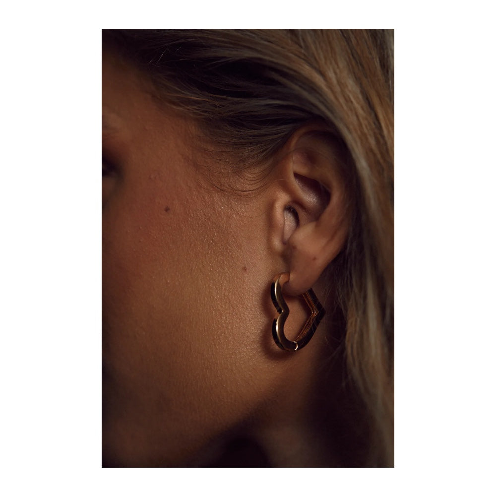 Bow 19 - Heart Earrings Gold