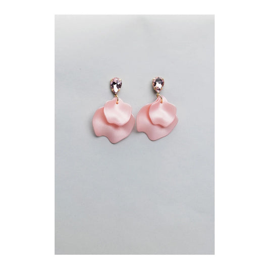 Bow 19- Leaf Earrings Light Pink cz