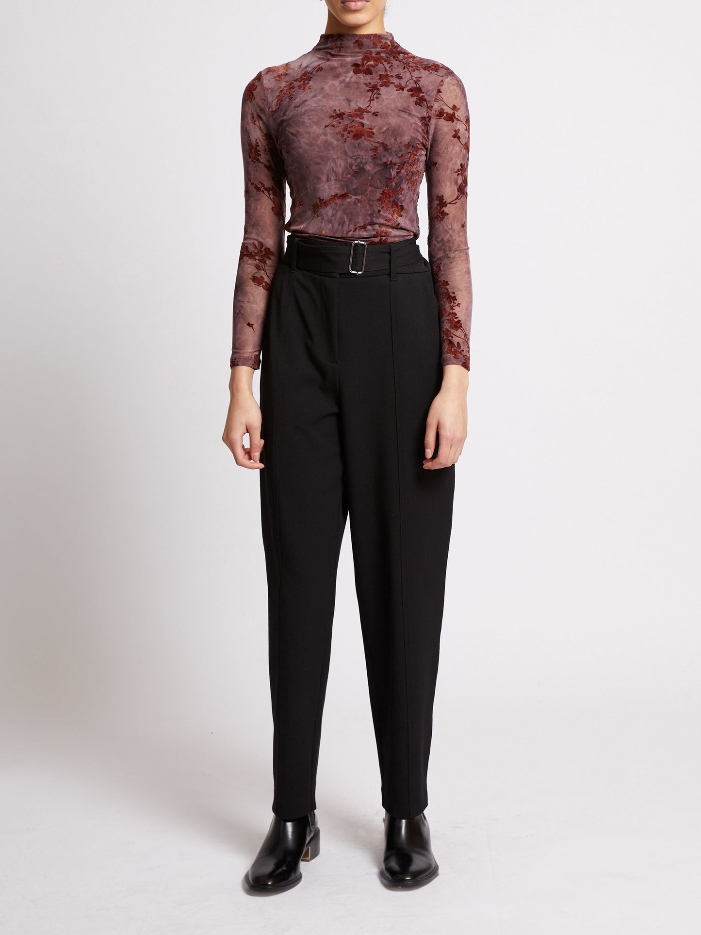 French Connection - Kenny Mesh Velvet Burnout Top