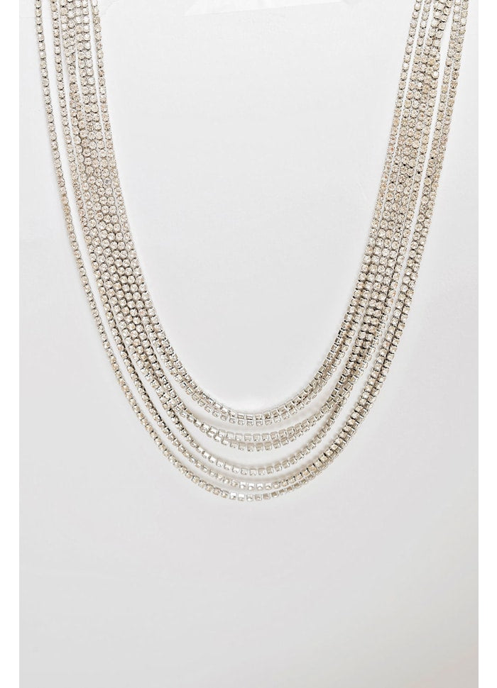 Bow 19 - Strass Multi Row Necklace