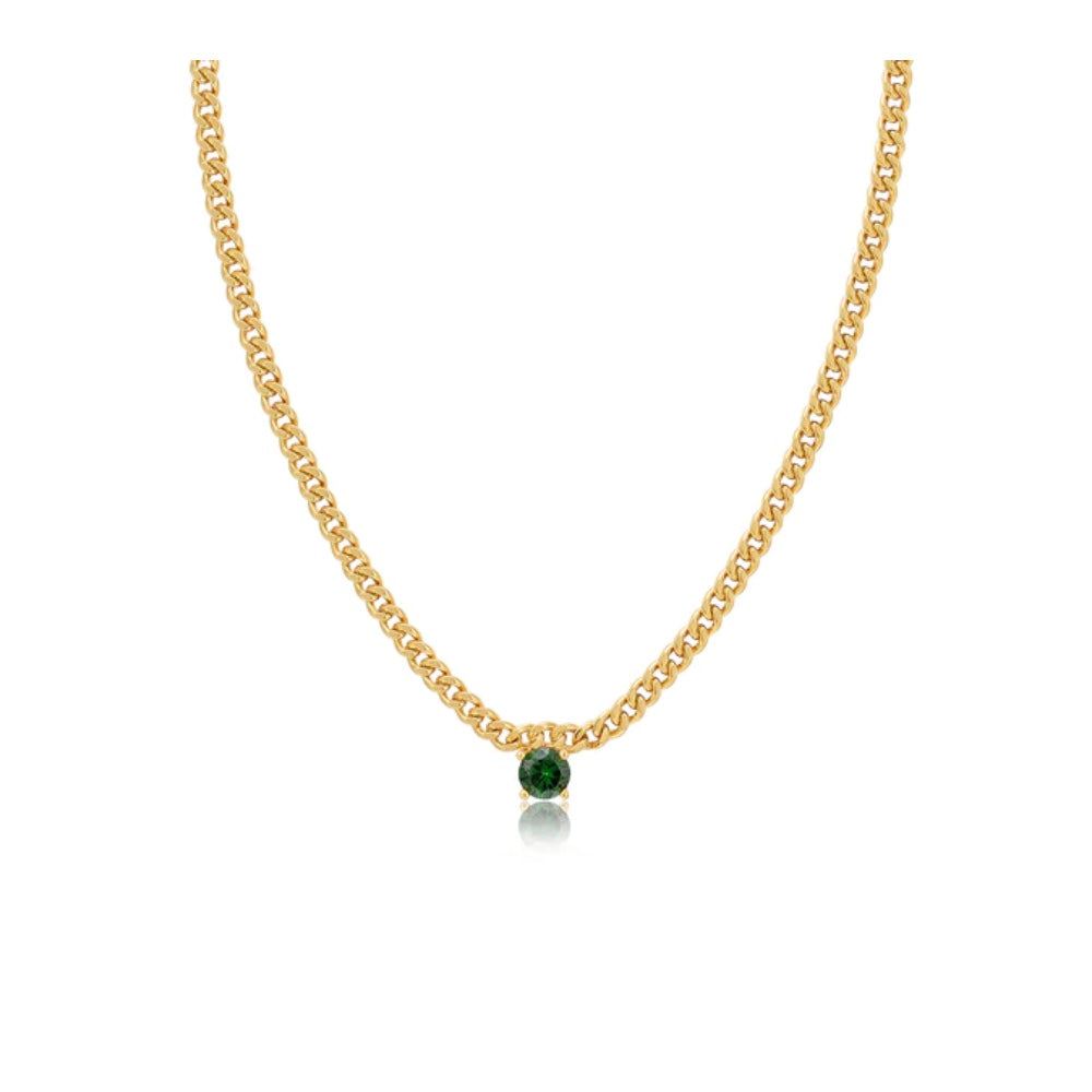 Luv Aj - Bardot Stud Necklace emerald green