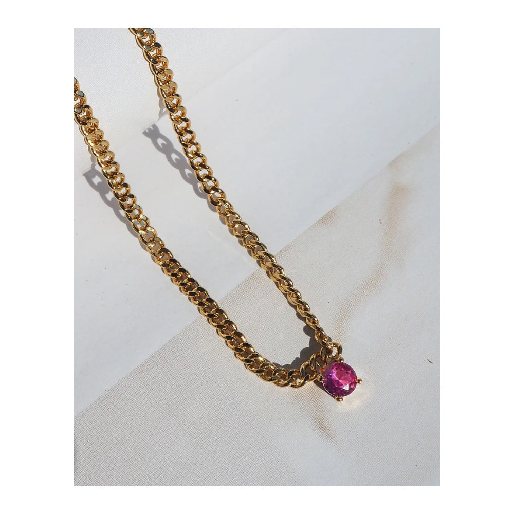 Luv Aj - Bardot stud necklace pink
